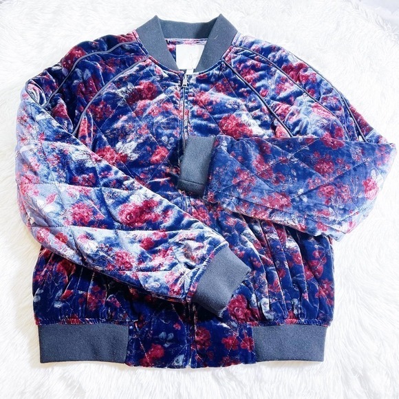 Joie Mace Quilted Flower Bomber Jacket Black Trim SZ Small - Picture 6 of 10